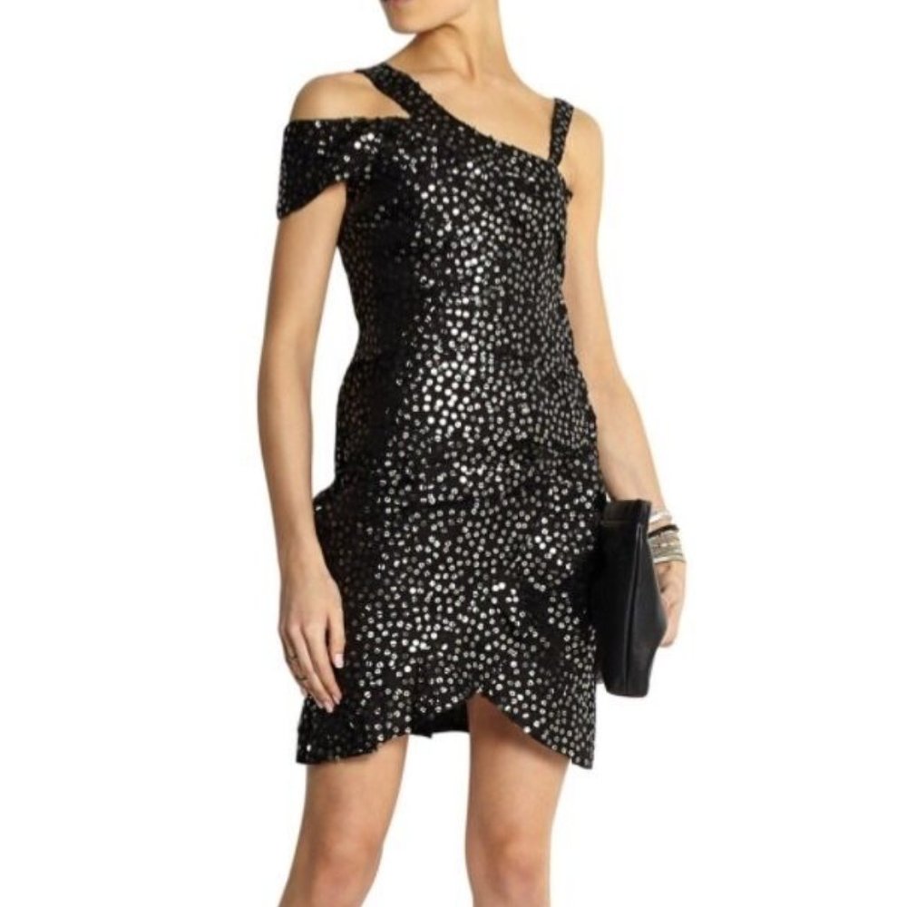 ISABEL MARANT Black Becky Sequin Silk Chiffon Mini